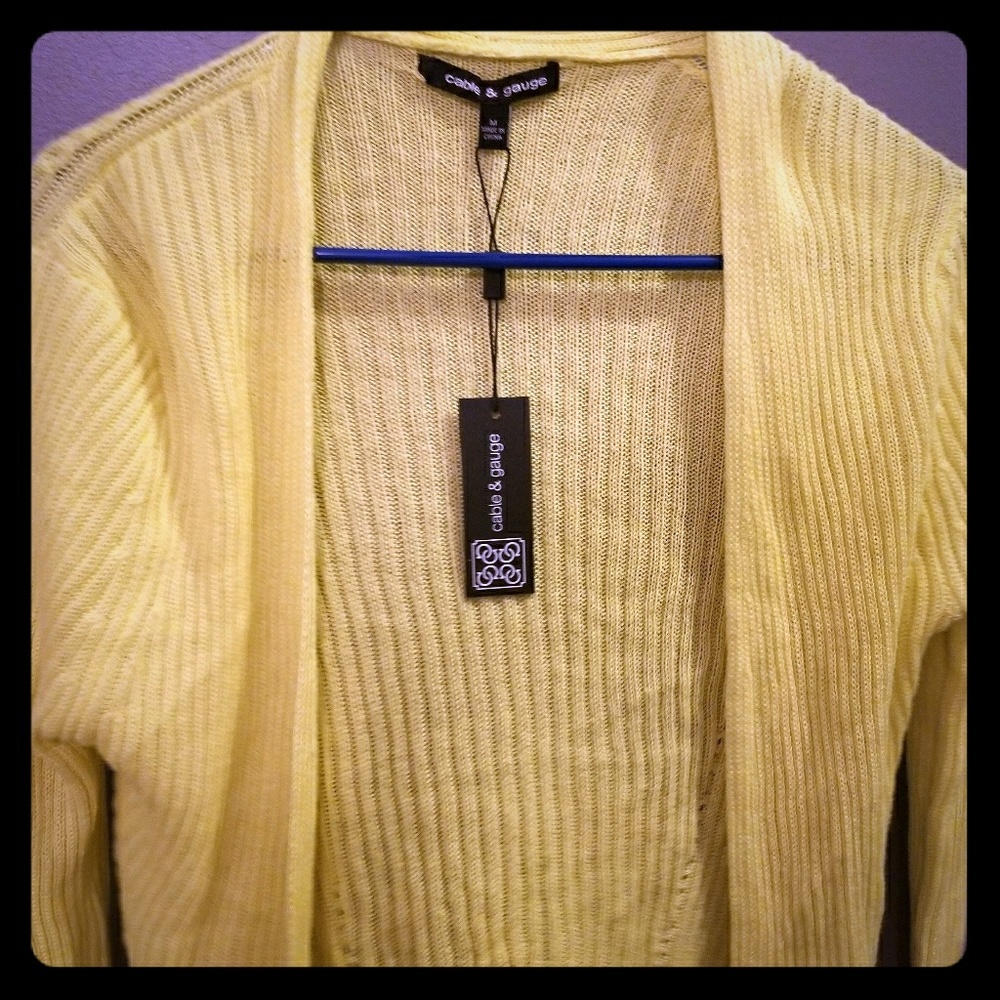 Cable and gauge cardigan
